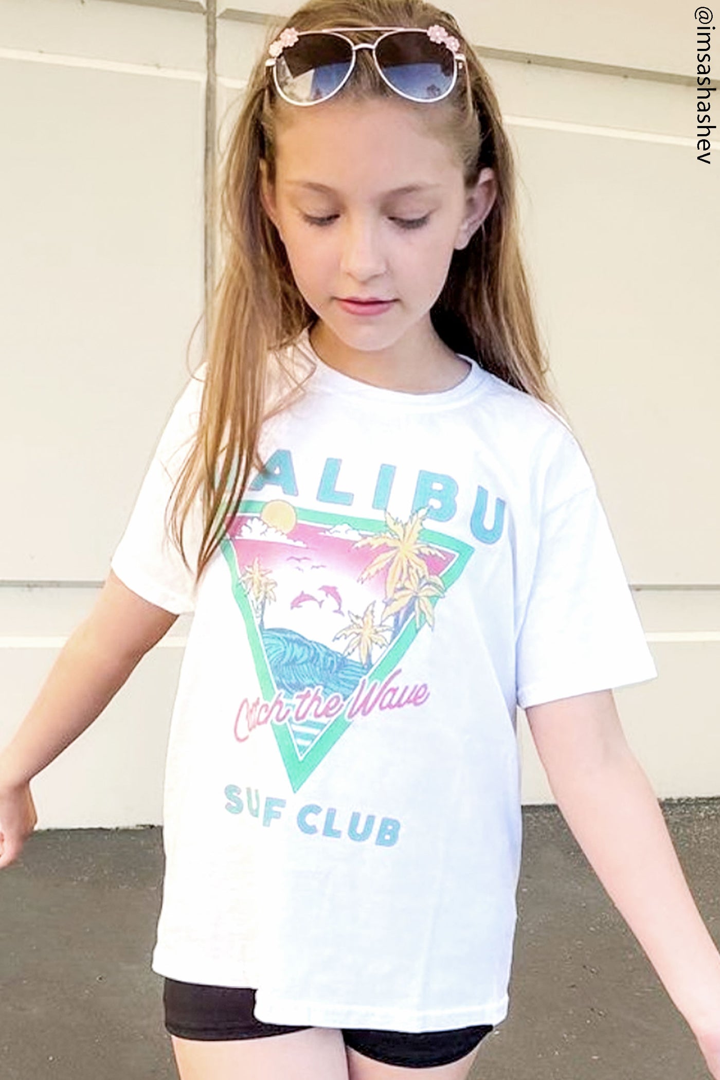 Kids White Malibu T-shirt-Unisex