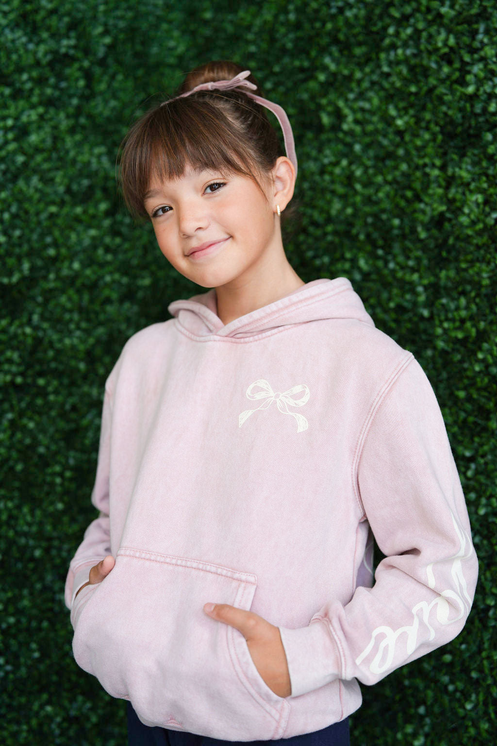 Kids Love People Hoodie-Washed Pink-Girls