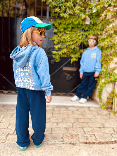 Kids Be Kind Hoodie-Washed blue-Unisex