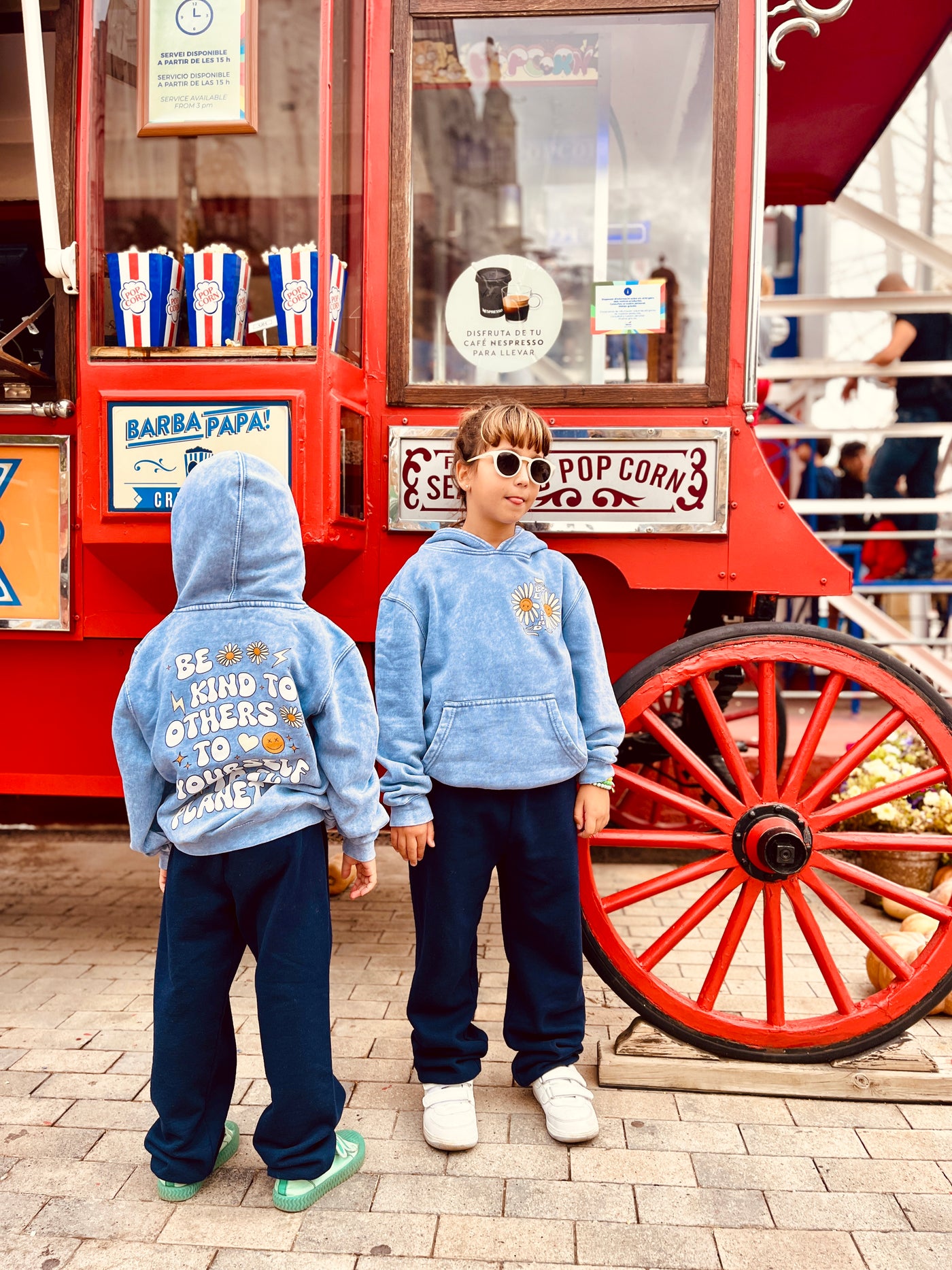 Kids Be Kind Hoodie-Washed blue-Unisex