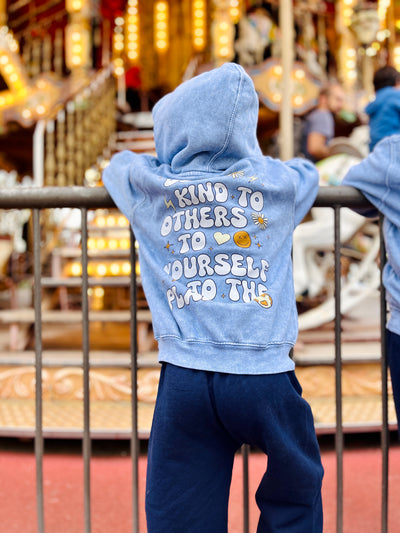 Kids Be Kind Hoodie-Washed blue-Unisex