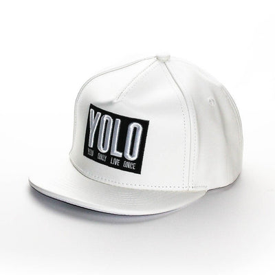 Unisex Yolo Faux Leather Snapback Hat (3-11yrs) - Port 213.com 