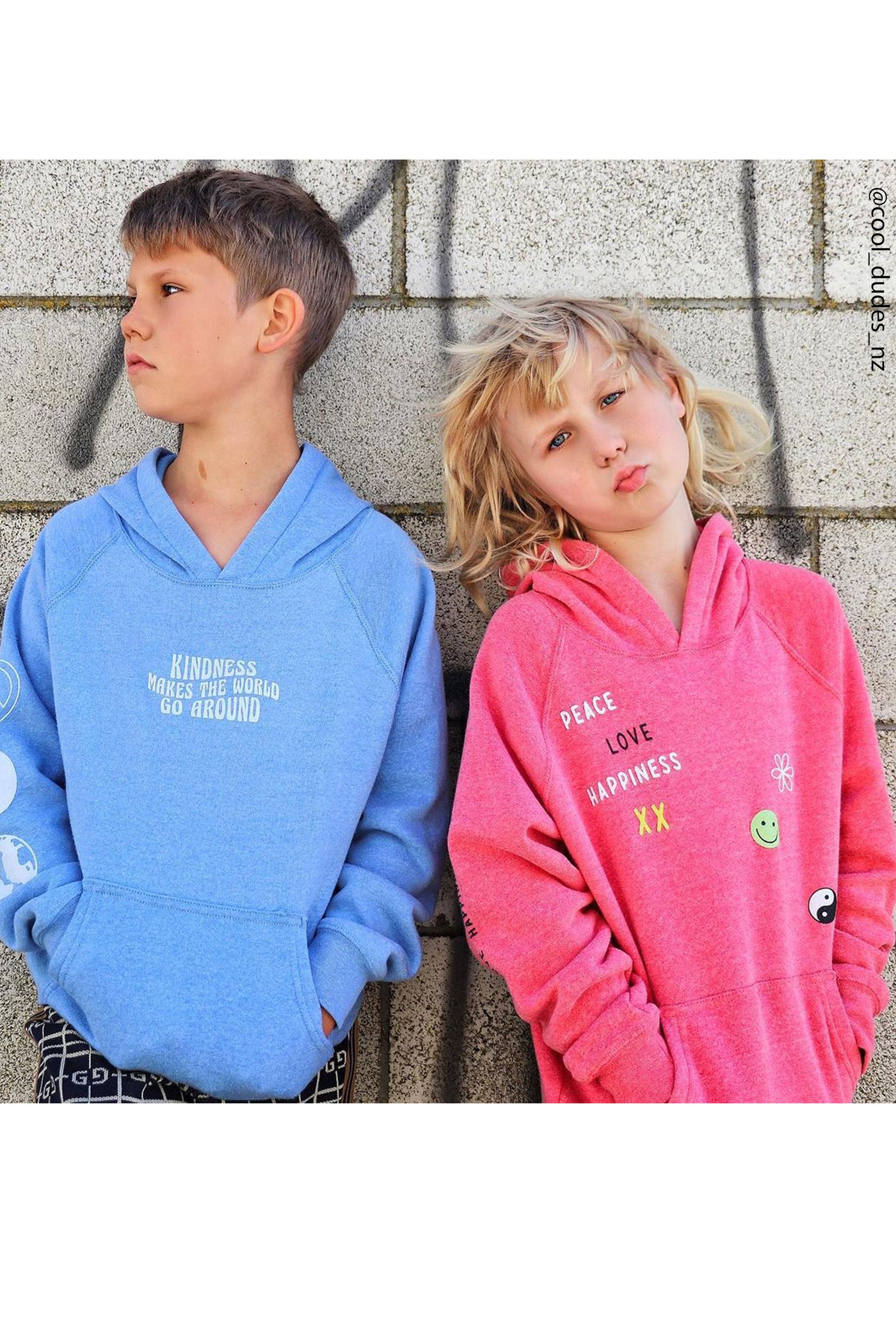 Kid's Peace Love Happiness Hoodie-Unisex