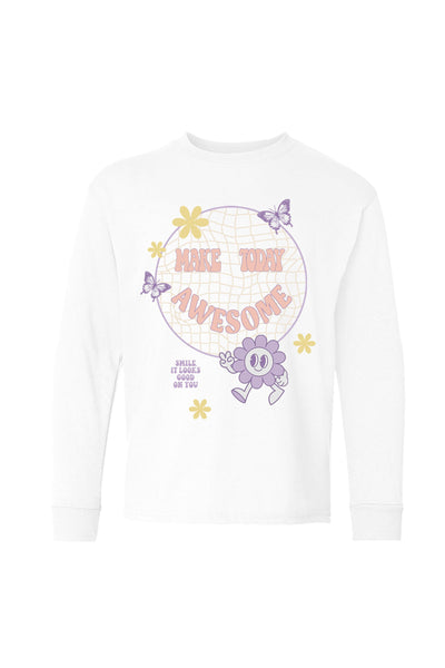 Make Today Awesome Long Sleeve Tee, Girls