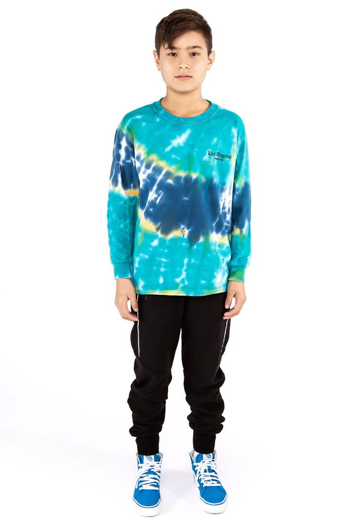 Blue Tie dye Los Angeles Long Sleeve T-shirt – Port 213.com